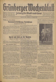 Gr&uuml;nberger Wochenblatt: Zeitung f&uuml;r Stadt und Land, No. 270. (18. November 1935)
