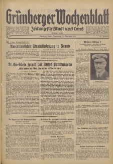 Gr&uuml;nberger Wochenblatt: Zeitung f&uuml;r Stadt und Land, No. 272. (21. November 1935)