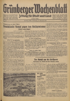 Grünberger Wochenblatt: Zeitung für Stadt und Land, No. 278. (28. November 1935)