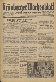 Gr&uuml;nberger Wochenblatt: Zeitung f&uuml;r Stadt und Land, No. 281. (2. Dezember 1935)