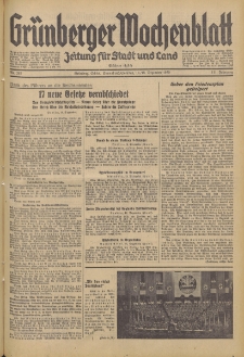 Grünberger Wochenblatt: Zeitung für Stadt und Land, No.292. (14./15. Dezember 1935)