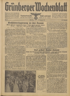 Grünberger Wochenblatt: Tageszeitung für Stadt und Land, No. 8. (11. Januar 1938)