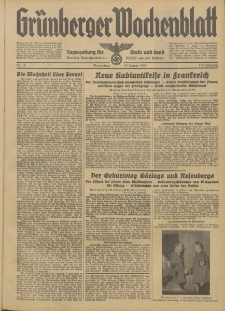 Grünberger Wochenblatt: Tageszeitung für Stadt und Land, No. 10. (13. Januar 1938)