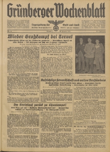 Gr&uuml;nberger Wochenblatt: Tageszeitung f&uuml;r Stadt und Land, No. 14. (18. Januar 1938)