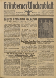Grünberger Wochenblatt: Tageszeitung für Stadt und Land, No. 14. (18. Januar 1938)