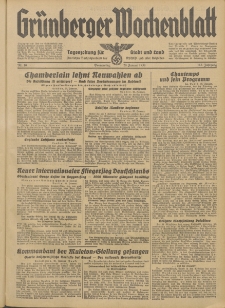 Gr&uuml;nberger Wochenblatt: Tageszeitung f&uuml;r Stadt und Land, No. 16. (20. Januar 1938)
