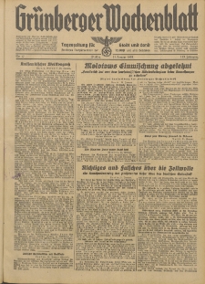 Grünberger Wochenblatt: Tageszeitung für Stadt und Land, No. 17. (21. Januar 1938)