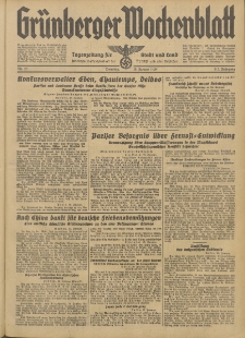 Gr&uuml;nberger Wochenblatt: Tageszeitung f&uuml;r Stadt und Land, No. 20. (25. Januar 1938)