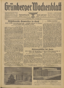 Gr&uuml;nberger Wochenblatt: Tageszeitung f&uuml;r Stadt und Land, No. 21. (26. Januar 1938)