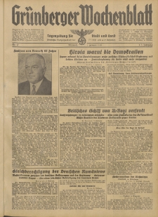 Grünberger Wochenblatt: Tageszeitung für Stadt und Land, No. 27. (2. Februar 1938)