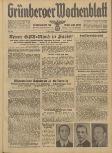 Gr&uuml;nberger Wochenblatt: Tageszeitung f&uuml;r Stadt und Land, No. 40. (17. Februar 1938)