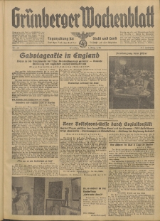 Gr&uuml;nberger Wochenblatt: Tageszeitung f&uuml;r Stadt und Land, No. 50. (1. M&auml;rz 1938)