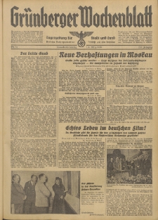 Gr&uuml;nberger Wochenblatt: Tageszeitung f&uuml;r Stadt und Land, No. 54. (5./6. M&auml;rz 1938)