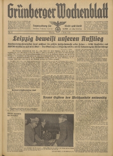 Gr&uuml;nberger Wochenblatt: Tageszeitung f&uuml;r Stadt und Land, No. 55. (7. M&auml;rz 1938)