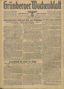 Grünberger Wochenblatt: Tageszeitung für Stadt und Land, No. 56. (8. März 1938)