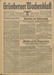Gr&uuml;nberger Wochenblatt: Tageszeitung f&uuml;r Stadt und Land, No. 58. (10. M&auml;rz 1938)