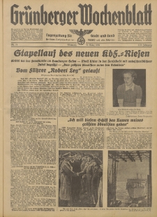 Gr&uuml;nberger Wochenblatt: Tageszeitung f&uuml;r Stadt und Land, No. 75. (30. M&auml;rz 1938)