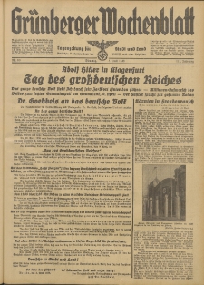 Grünberger Wochenblatt: Tageszeitung für Stadt und Land, No. 80. (5. April 1938)