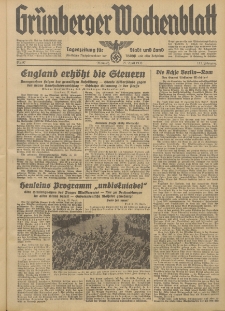 Gr&uuml;nberger Wochenblatt: Tageszeitung f&uuml;r Stadt und Land, No. 97. (27. April 1938)