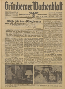 Gr&uuml;nberger Wochenblatt: Tageszeitung f&uuml;r Stadt und Land, No. 98. (28. April 1938)