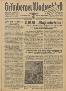 Grünberger Wochenblatt: Tageszeitung für Stadt und Land, No. 100. (30. Apri/1. Mai 1938)