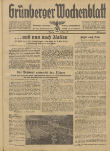 Gr&uuml;nberger Wochenblatt: Tageszeitung f&uuml;r Stadt und Land, No. 101. (2. Mai 1938)