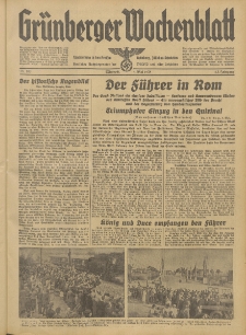 Gr&uuml;nberger Wochenblatt: Tageszeitung f&uuml;r Stadt und Land, No. 103. (4. Mai 1938)