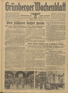 Grünberger Wochenblatt: Tageszeitung für Stadt und Land, No. 108. (10. Mai 1938)