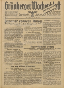 Gr&uuml;nberger Wochenblatt: Tageszeitung f&uuml;r Stadt und Land, No. 110. (12. Mai 1938)