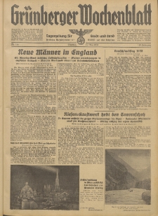 Grünberger Wochenblatt: Tageszeitung für Stadt und Land, No. 114. (17. Mai 1938)