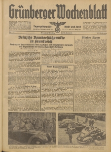 Grünberger Wochenblatt: Tageszeitung für Stadt und Land, No. 123. (28./29. Mai 1938)
