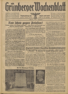 Gr&uuml;nberger Wochenblatt: Tageszeitung f&uuml;r Stadt und Land, No. 131. (8. Juni 1938)
