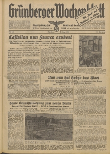 Grünberger Wochenblatt: Tageszeitung für Stadt und Land, No. 136. (14. Juni 1938)