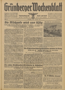 Gr&uuml;nberger Wochenblatt: Tageszeitung f&uuml;r Stadt und Land, No. 143. (22. Juni 1938)