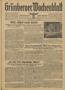 Grünberger Wochenblatt: Tageszeitung für Stadt und Land, No. 149. (29. Juni 1938)