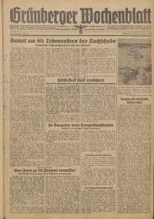 Gr&uuml;nberger Wochenblatt: Zeitung f&uuml;r Stadt und Land, No. 13. (17. Januar 1944)