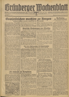 Gr&uuml;nberger Wochenblatt: Zeitung f&uuml;r Stadt und Land, No. 18. (22./23. Januar 1944)