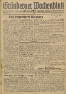 Gr&uuml;nberger Wochenblatt: Zeitung f&uuml;r Stadt und Land, No. 21. (26. Januar 1944)