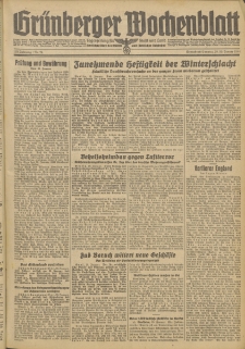 Gr&uuml;nberger Wochenblatt: Zeitung f&uuml;r Stadt und Land, No. 24. (29./30. Januar 1944)