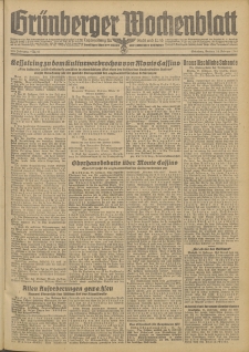 Gr&uuml;nberger Wochenblatt: Zeitung f&uuml;r Stadt und Land, No. 41. (18. Februar 1944)