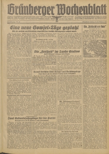 Gr&uuml;nberger Wochenblatt: Zeitung f&uuml;r Stadt und Land, No. 42. (19./20. Februar 1944)