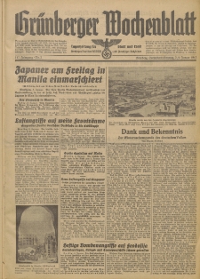 Gr&uuml;nberger Wochenblatt: Tageszeitung f&uuml;r Stadt und Land, No. 2. (3./4. Januar 1942)
