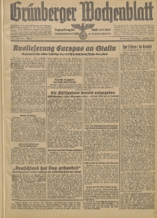 Gr&uuml;nberger Wochenblatt: Tageszeitung f&uuml;r Stadt und Land, No. 4. (6. Januar 1942)