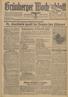 Grünberger Wochenblatt: Tageszeitung für Stadt und Land, No. 12. (15. Januar 1942)