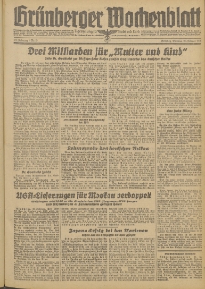 Gr&uuml;nberger Wochenblatt: Zeitung f&uuml;r Stadt und Land, No. 50. (29. Februar 1944)