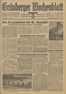 Grünberger Wochenblatt: Tageszeitung für Stadt und Land, No. 17. (21. Januar 1942)