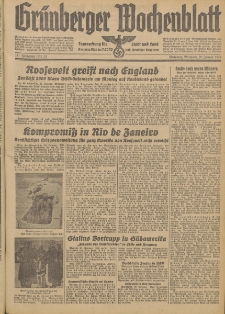 Gr&uuml;nberger Wochenblatt: Tageszeitung f&uuml;r Stadt und Land, No. 23. (28. Januar 1942)