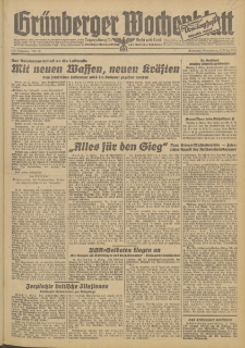Gr&uuml;nberger Wochenblatt: Zeitung f&uuml;r Stadt und Land, No. 52. (2. M&auml;rz 1944)