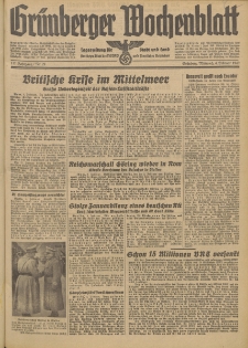 Gr&uuml;nberger Wochenblatt: Tageszeitung f&uuml;r Stadt und Land, No. 29. (4. Februar 1942)