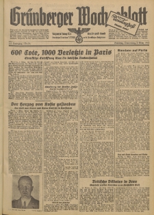 Grünberger Wochenblatt: Tageszeitung für Stadt und Land, No. 54. (5. März 1942)